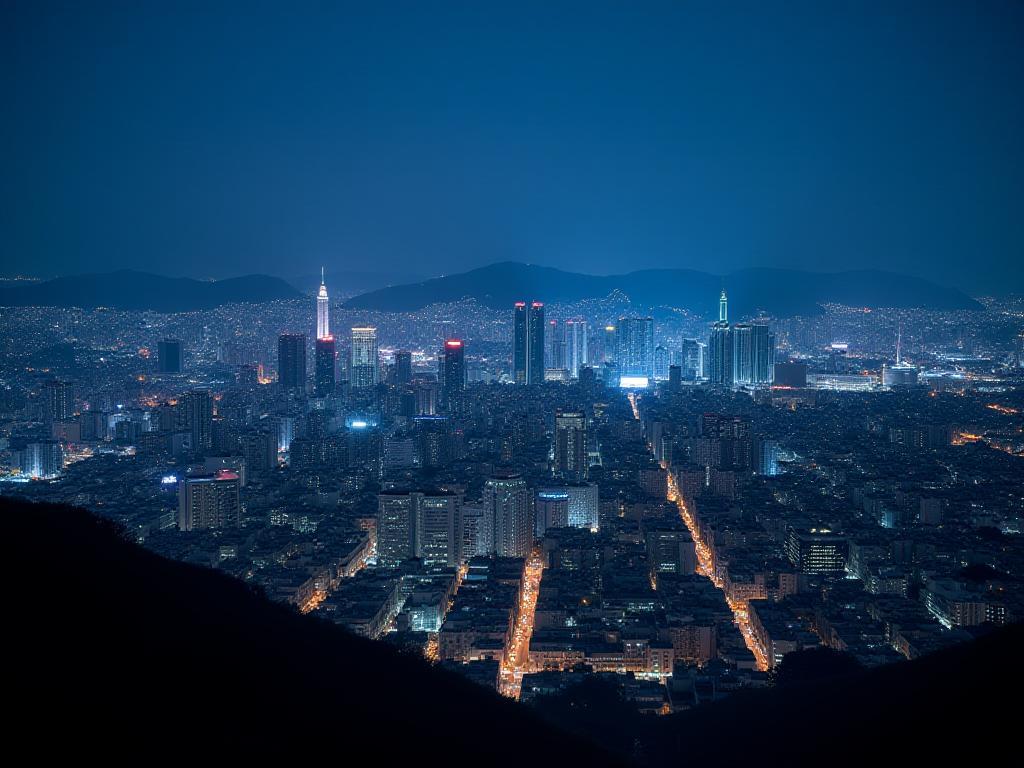 Seoul cityscape at night