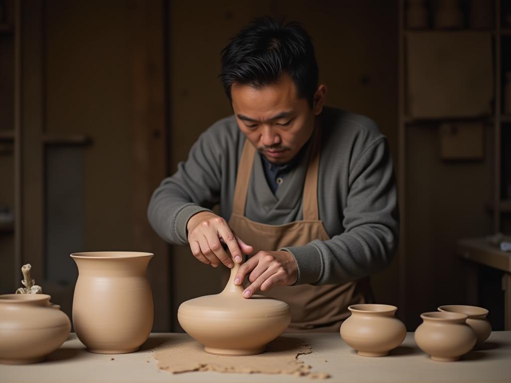 Korean pottery craftsman