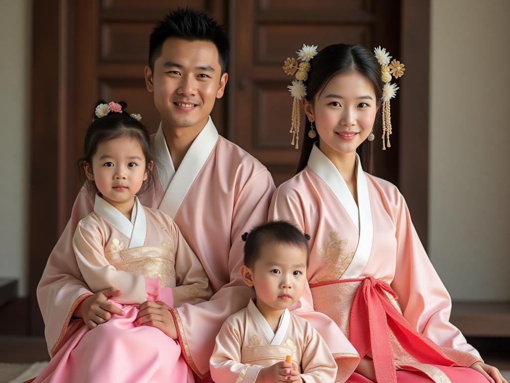 Korean family portrait in Hanbok